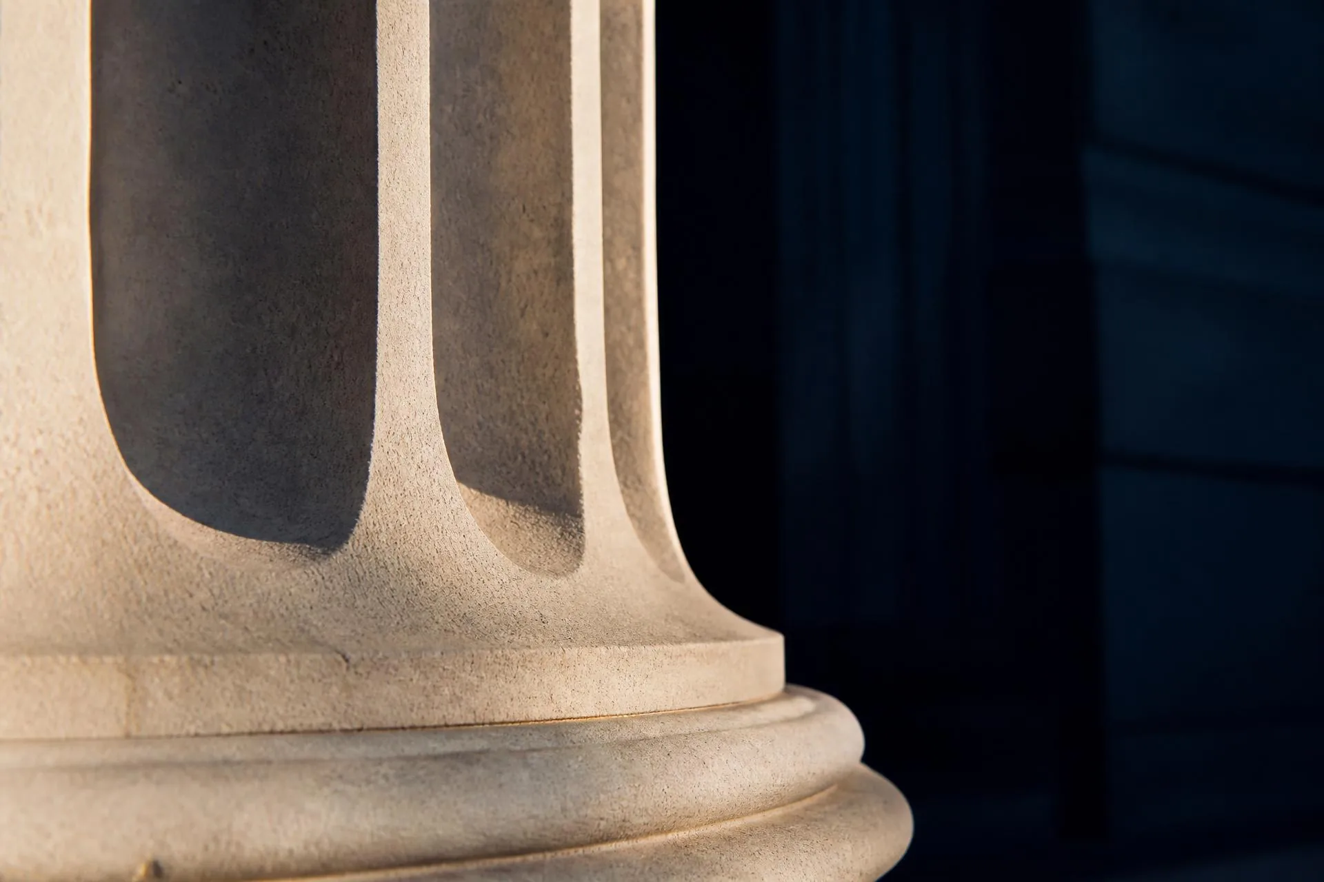 Architectural columns of a courthouse facade